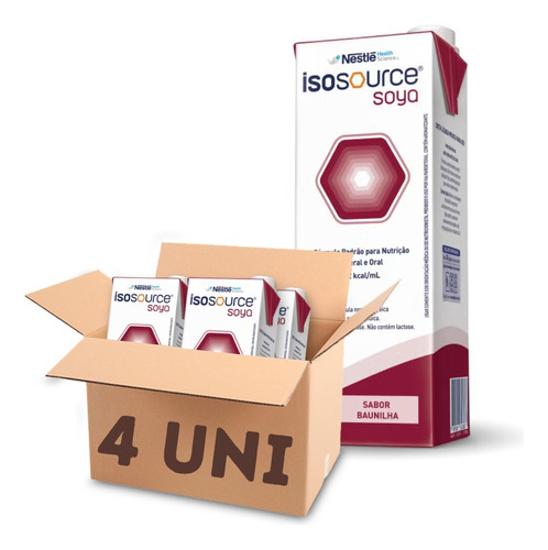 Isosource Soya - Caixa C/ 04 - Nestle Suplementos - 1 Litro