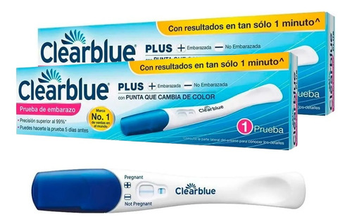 Test De Embarazo Clearblue Plus Pack 2 Pruebas Domicilio