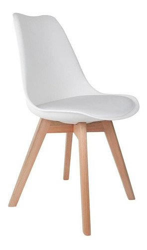 Cadeira Saarinen Wood Com Estofamento Emporio Tiffany Cor da estrutura da cadeira Branco