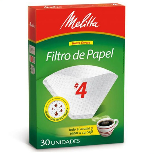 Imagen 1 de 6 de Filtros De Papel N4 Cafetera Electrica Melitta X30 Unidades