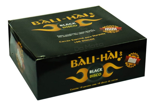 Caixa De Carvão Bali-hai Black Disco Mini 20mm - 100 Carvões
