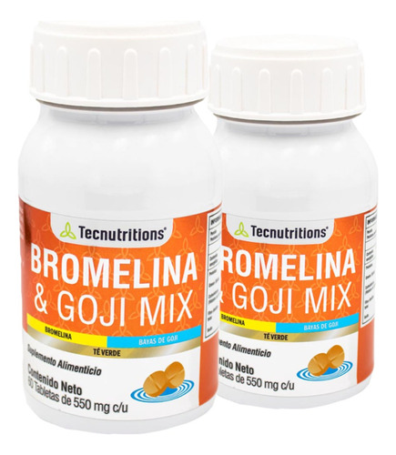 Kit De 2 Suplementos Bromelina Y Goji Tecnu® Reductivo