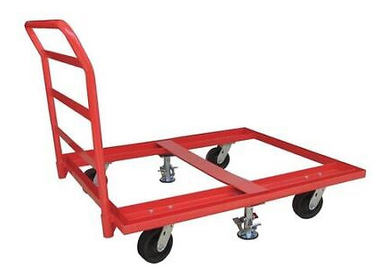 Zoro Select 48j093 Pallet Dolly,48x48,floor Lock & Handl Aad