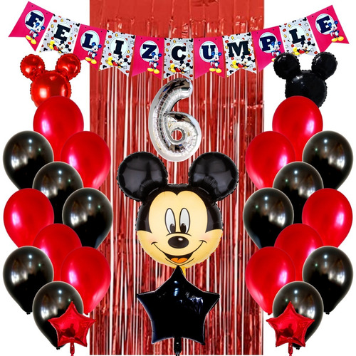 Combo Kit Deco Fiesta Globos Mickey Mouse 6