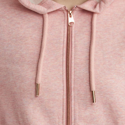 Sudadera Abierta Love To Lounge Rosa Jaspe Con Capucha Dama