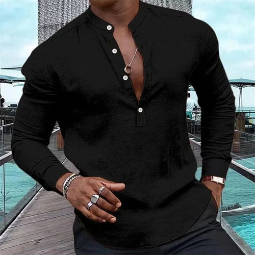 Camisa Para Hombre Con Botones Semiabiertos, Stmuscular, Par