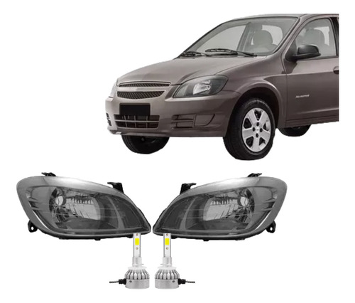 Juego Optica Suzuki Fun 2007 2008 2009 2010 Gris + Cree Led