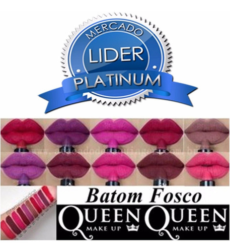 Kit Batom Queen Matte Fosco Com 50 Unidades