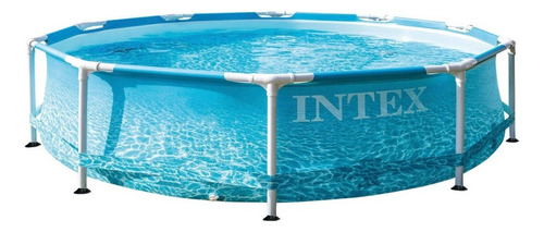 Piscina estrutural redondo Intex 28207 com capacidade de 4485 litros de 10 ft de diâmetro  azul design oceano