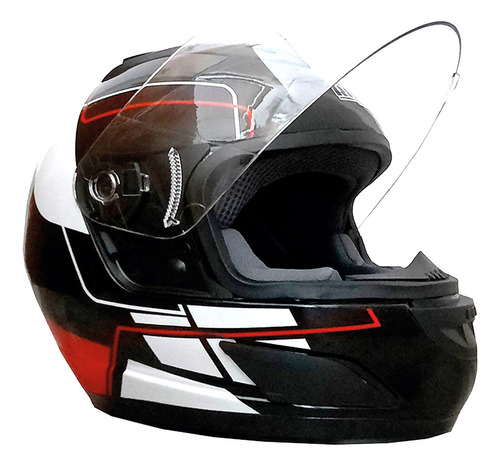 Casco Integral Para Moto Aprobado Negro/blanco/rojo Talle L