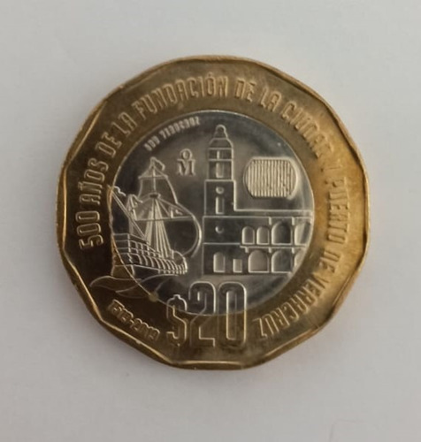 Moneda 500 Años Fundación De Puerto Y Cd De Veracruz