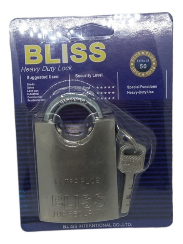Candado De Seguridad Extra Grueso 50mm Calidad + 4 Llaves