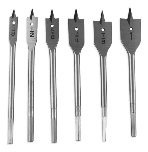 Set 6 Mecha Broca Paleta Madera Plana Carpintera Para Madera