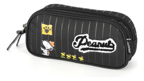 Estojo Duplo Snoopy Et47775sn Luxcel Preto Cor Azul