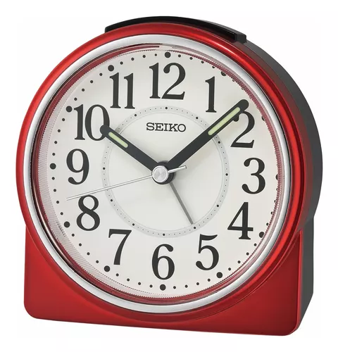 Marui - Reloj Despertador Para Mesita De Noche, Color Rojo O