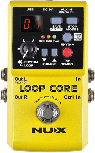 Pedal de efecto NUX Loop Core amarillo