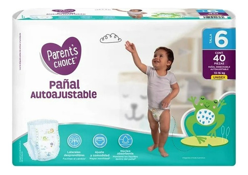2 Pzs Pañales Parent S Choice Autoajustable Talla 6 Unisex