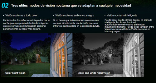Imagen 6 de 10 de Camara Seguridad Wifi Ezviz H8c 2mp Color Sirena Audio 360