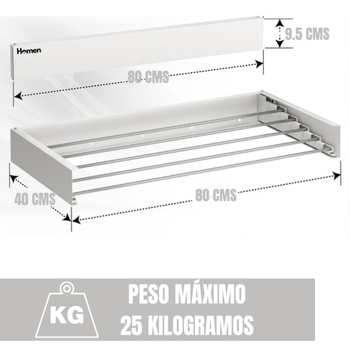 Tendedero Colgador De Ropa Retractil De Pared Que Se Esconde