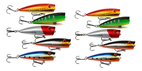 Yueton Lote De 10 Piezas De Pesca Topwater Flotante Popper P