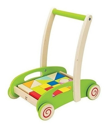 Hape Block Y Roll Cart Toddler Juguete De Madera Push And Pu