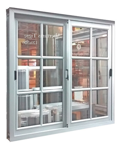 Ventana Aluminio Blanco 120x120 Vidrio Rep Mosquitero Y Reja