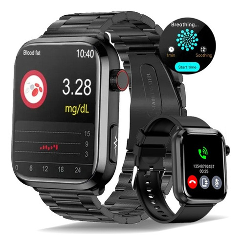 Reloj Inteligente Hombre Ecg+ppg Glucemia Salud Smartwatch