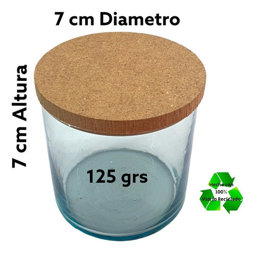 Imagen 5 de 6 de Frascos / Cilindros 7x7cm (125gr) Para Velas C/ Tapa 75pz