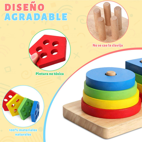Juguete De Figuras Geométricas Apilables Y Juguetes,