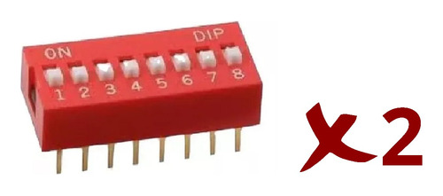 Dip Switch Interruptor Deslizante 8 Posiciones Pack De 2