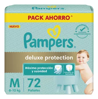Pañales Pampers Deluxe Protection Talle M X 72 Un