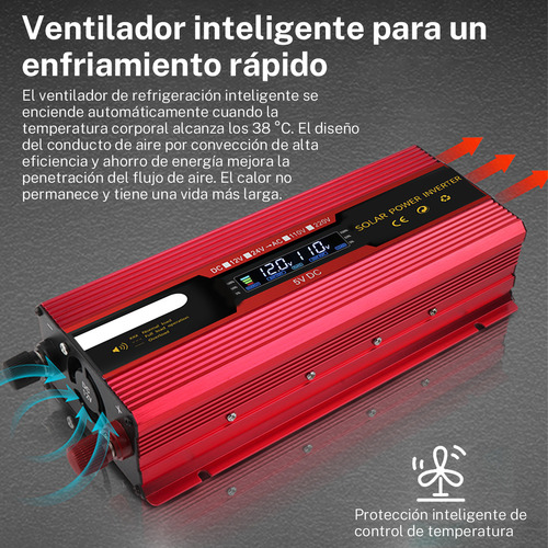 Convertidor De Potencia Inversor Para Auto 4000w Dc12v-a110v Adecuado Para Viajes Deportivos Al Aire Libre.