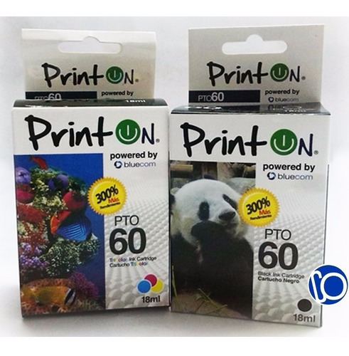 Combo Cartucho Hp Compatible 60 Negro Y Color Printon F4480