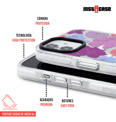 Funda Para iPhone Magsafe Mujer Flores Colores Con Nombre