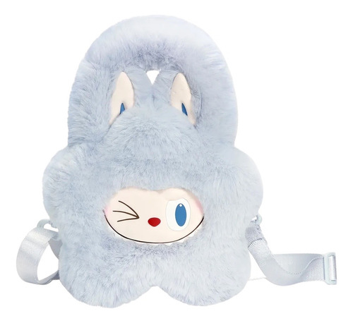 Bolsa Crossbody Pop Mart Labubu Flor Color Azul Claro