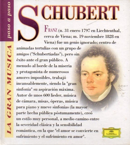 Schubert Musica Paso A Paso  Cd Deusche Grammophon Y Libro
