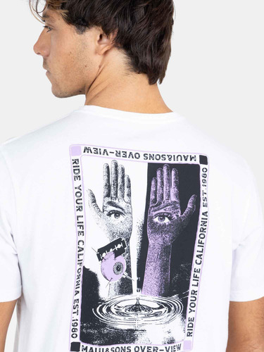 Polera Mc Over View Tees Blanco Hombre Maui And Sons
