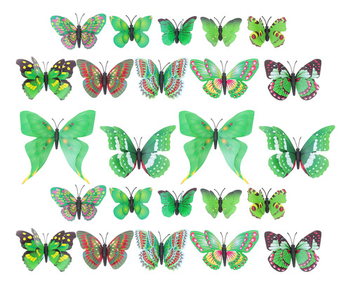 Adhesivos De Pared 3d Con Forma De Mariposa Para Ventana, 24