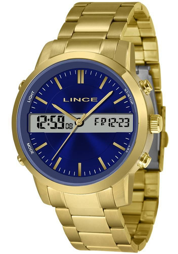 Relógio Lince Masculino Ref: Mag4489l D1kx Anadigi Dourado