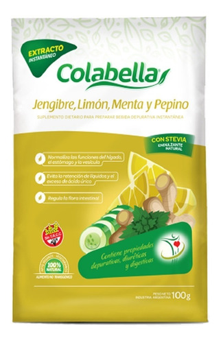 Bebida Extracto De Jengibre Y Limon Colabella - 100 Grs
