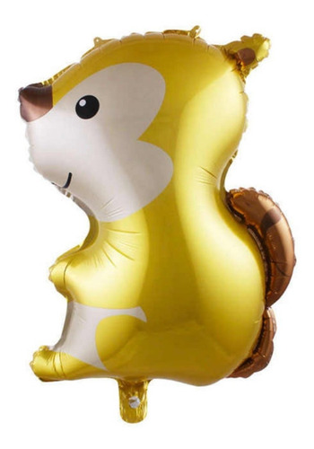 Imagen 1 de 2 de Globo Metalizado Ardilla Animales Bosque 65cm