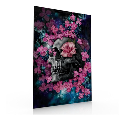 Cuadro Decorativo Moderno Para Sala Recamara Calavera Rosas