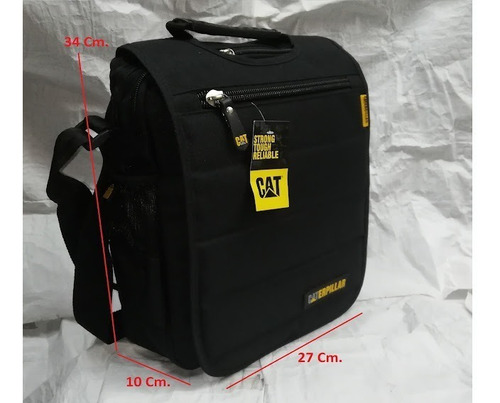 Imagen 8 de 8 de Morral Caterpillar Porta Tablet iPad Hasta 12¨ Parche Negro
