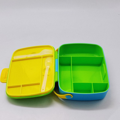 Caja De Brunch Para Niños Munchkin Bento Box, Color Verde