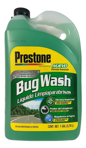 Prestone Bug Wash Liquido Limpiaparabrisas 1 Gal (3.78 L) Se