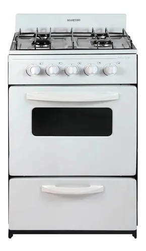 Cocina Martiri New Lujo A Gas 4 Hornallas N794h Blanca 3 Cts