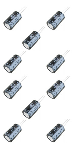 10x Peças Capacitor Eletrolítico 470uf 25v 470 X 25 105ºc