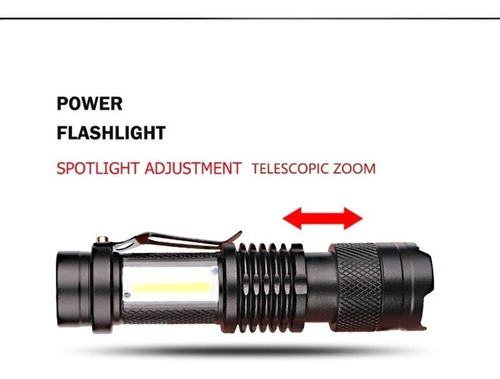 Imagen 5 de 5 de Linterna Táctica Led Q5 Recargable Usb 2000lm Zoom Con Caja