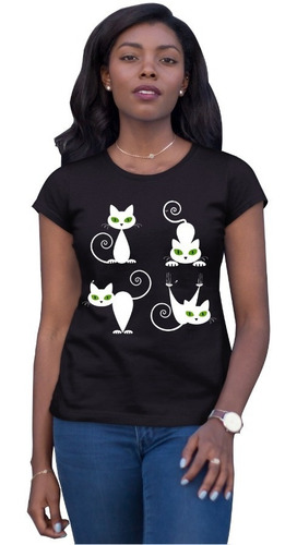 Camisetas Negras De Gatitos Animados Economicas Cleen