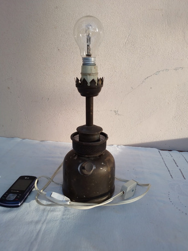 Antigua Lámpara A Kerosene Electrificada Farol Coleman Baby?
